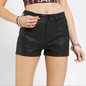 BDG Faux Leather Black Shorts